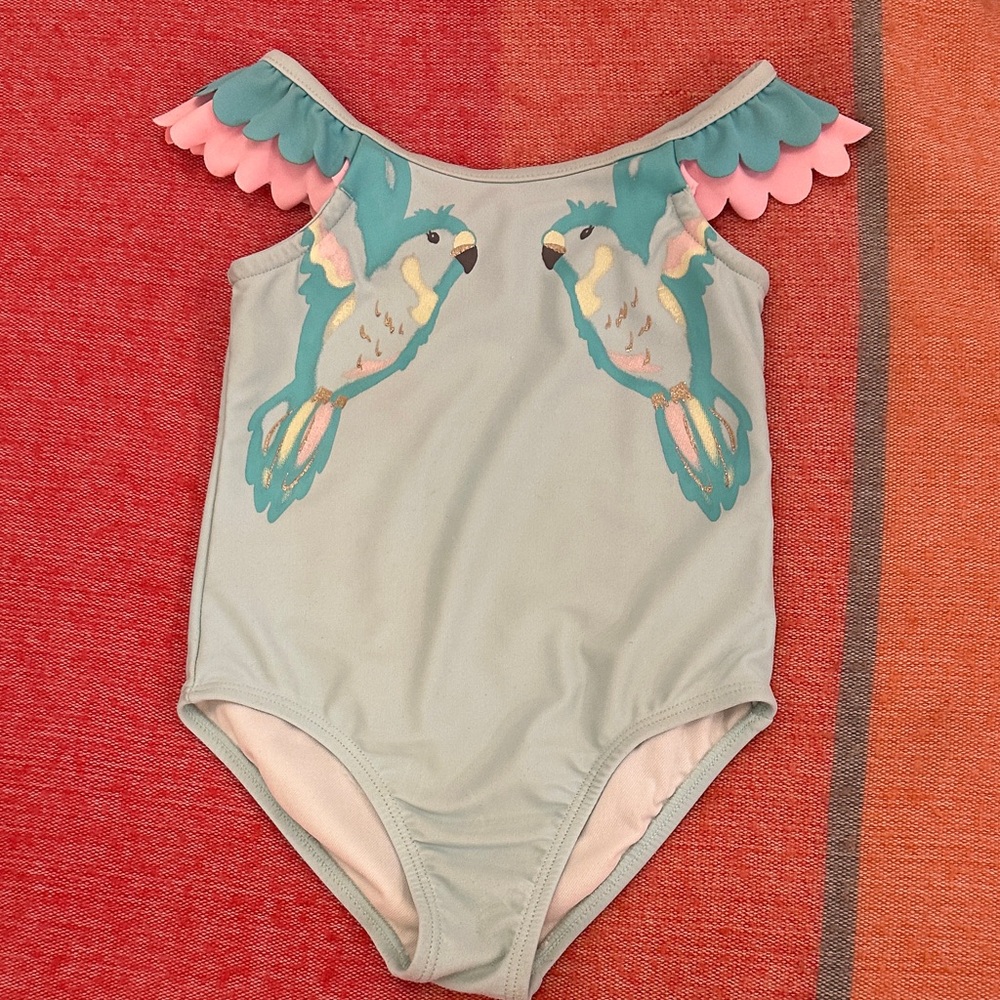 24 M Carter's Kids Swimwear with Parrot Design - Green and Pink